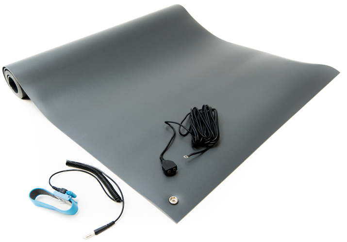 16 Inch x 24 Inch ESD Vinyl Mat Kit, Gray Color