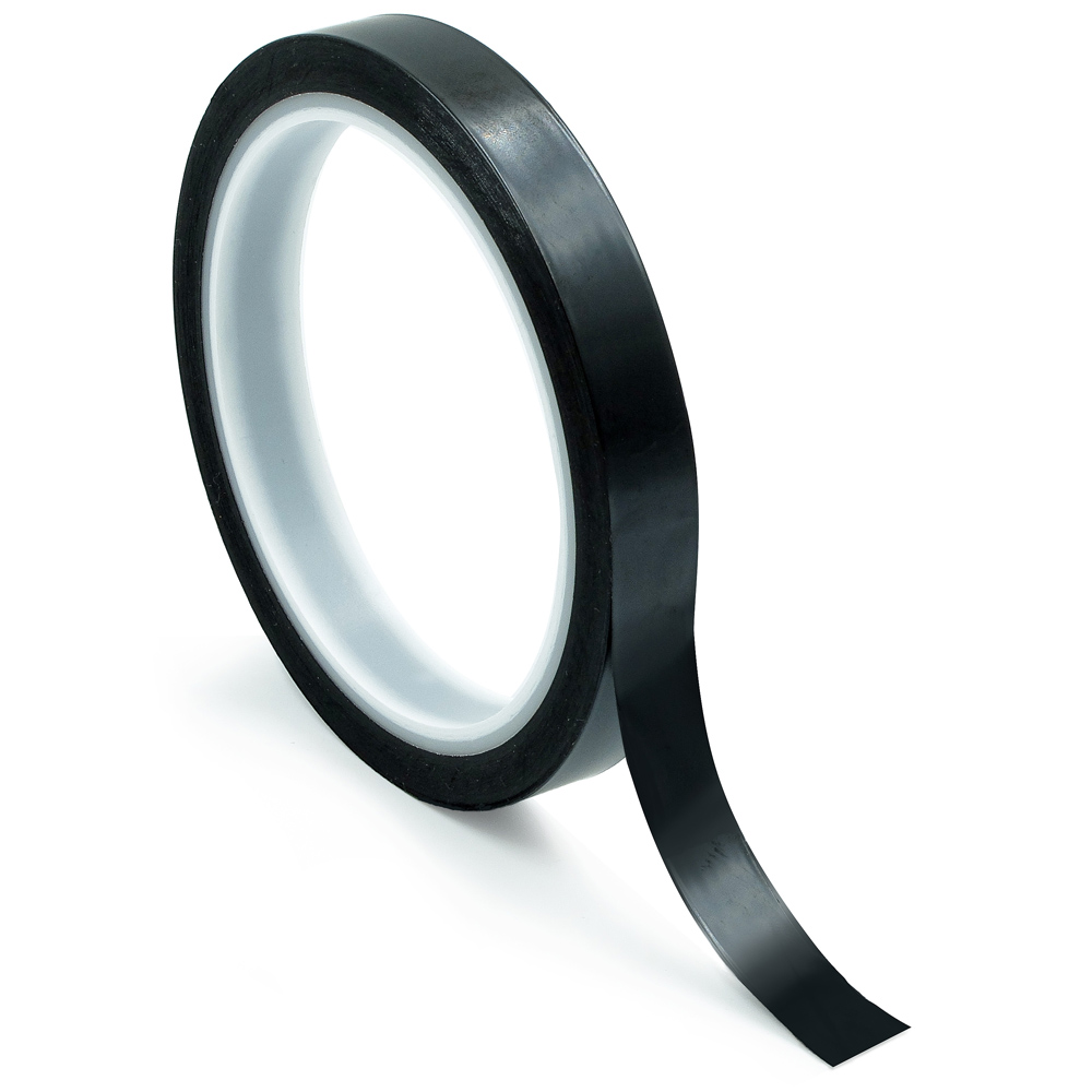 Black Polyimide Tape with Acrylic Adhesive, 2 Wide, 2 Mil Thick