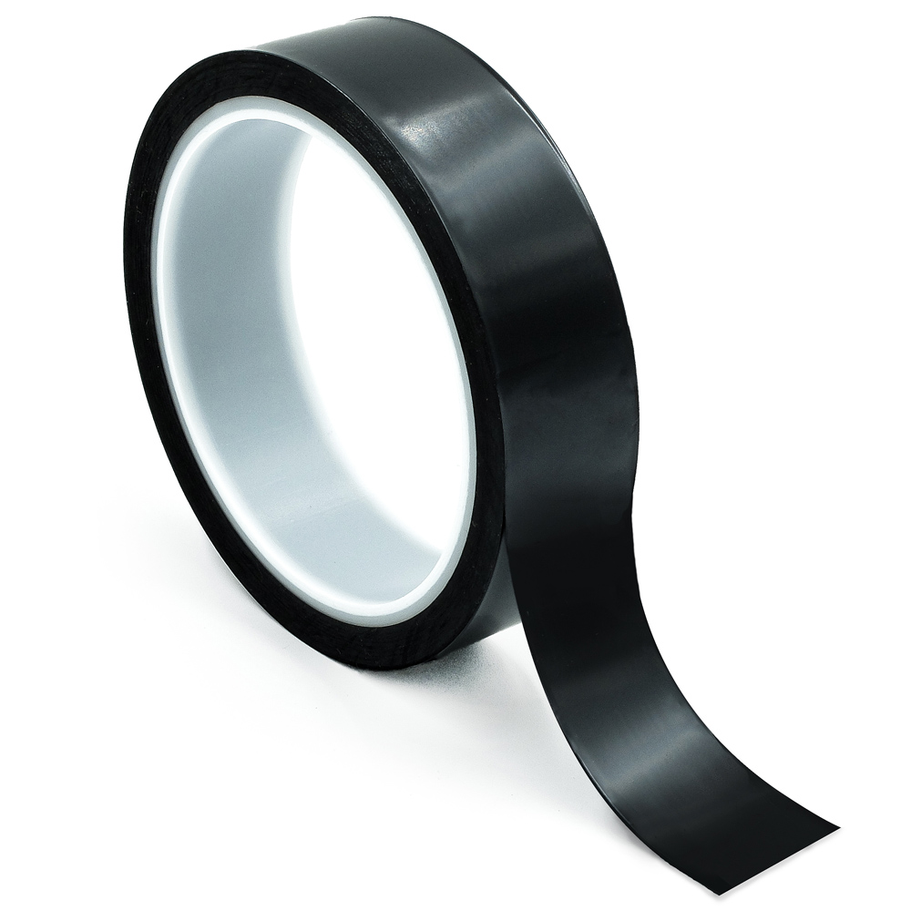 Black Polyimide Tape with Acrylic Adhesive, 2 Wide, 2 Mil Thick